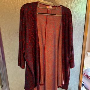 LuLaRoe Red and Turquoise Lindsay
